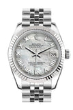 Rolex Datejust 31 White Mother Of Pearl Roman Dial Gold Fluted Bezel Jubilee Ladies Watch 178274 /
