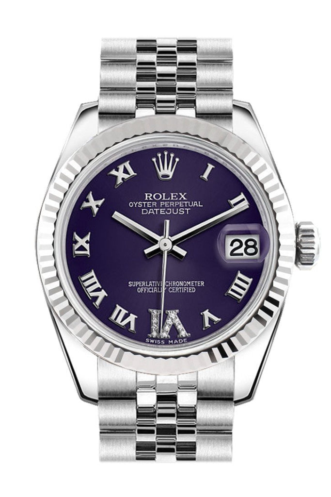 Datejust 31 Purple Jubilee Diamond Fluted Bezel Jubilee | WatchGuyNYC