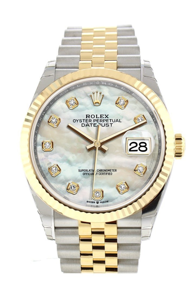 Rolex white online mother of pearl