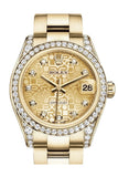 Rolex Datejust 31 Champagne Jubilee Diamond Dial Bezel Lug 18K Yellow Gold Ladies Watch 178158 /