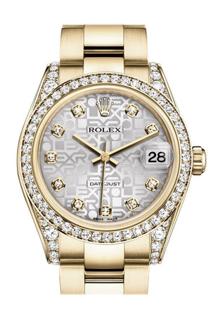 Rolex Datejust 31 Silver Jubilee Diamond Dial Bezel Lug 18K Yellow Gold Ladies Watch 178158 / None