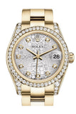 Rolex Datejust 31 Silver Jubilee Diamond Dial Diamond Bezel Lug 18K Yellow Gold Ladies Watch 178158