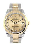 Rolex Datejust 31 Champagne Roman Dial 18K Gold Two Tone Ladies 178243