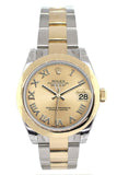 Rolex Datejust 31 Champagne Roman Dial 18K Gold Two Tone Ladies 178243 Watch