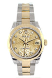 Rolex Datejust 31 Champagne Floral Motif Roman Dial 18K Gold Two Tone Ladies 178243 Watch