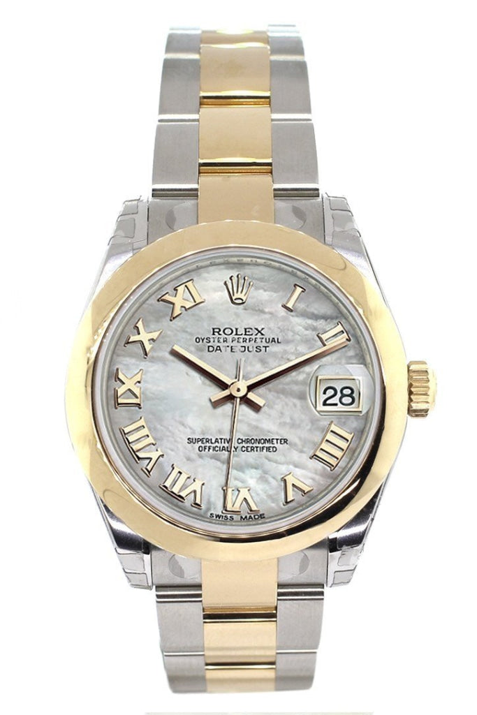 Rolex Datejust 31 Mother Of Pearl Roman Dial 18K Gold Two Tone Ladies 178243 Watch