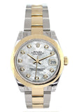 Rolex Datejust 31 Mother Of Pearl Diamonds Dial 18K Gold Two Tone Ladies 178243 Watch
