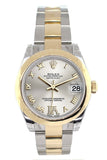 Rolex Datejust 31 Silver Diamond Dial 18K Gold Two Tone Ladies 178243 Watch
