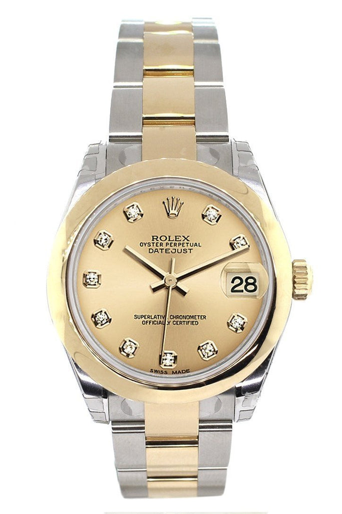 Rolex Datejust 31 Champagne Diamond Dial 18K Gold Two Tone Ladies 178243 Watch