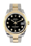 Rolex Datejust 31 Black Diamond Dial 18K Gold Two Tone Ladies 178243 / None Watch