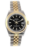 Rolex Datejust 31 Black Dial 18K Gold Two Tone Jubilee Ladies 178243 Watch