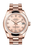 Rolex Datejust 31 Pink Diamond Dial 18K Everose Gold President Ladies Watch 178245 / None