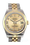 Rolex Datejust 31 Champagne Roman Dial 18K Gold Two Tone Jubilee Ladies 178243