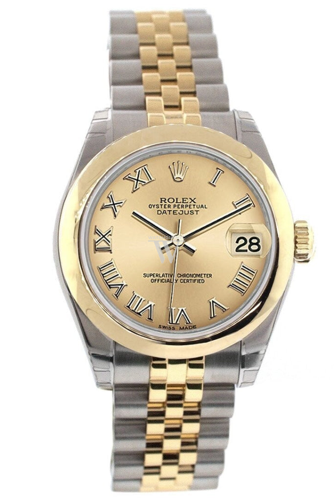 Rolex Datejust 31 Champagne Roman Dial 18K Gold Two Tone Jubilee Ladies 178243 Watch