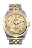 Rolex Datejust 31 Champagne Floral Motif Dial 18K Gold Two Tone Jubilee Ladies 178243 / None Watch
