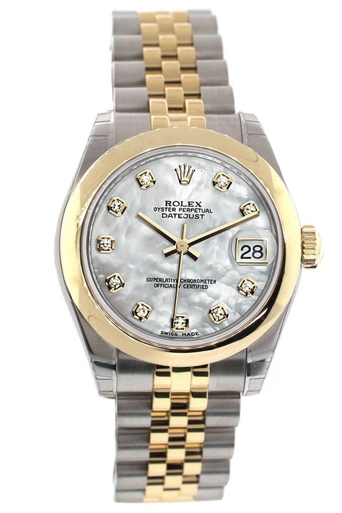 Rolex Datejust 31 Mother Of Pearl Diamond Dial 18K Gold Two Tone Jubilee Ladies 178243 Watch