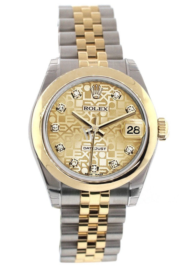 Rolex Datejust 31 Champagne Jubilee Diamond Dial 18K Gold Two Tone Ladies 178243 Watch