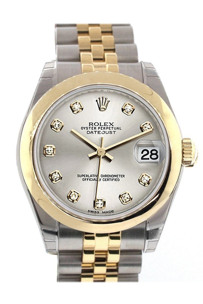 Rolex Datejust 31 Silver Diamond Dial 18K Gold Two Tone Jubilee Ladies 178243 / None Watch