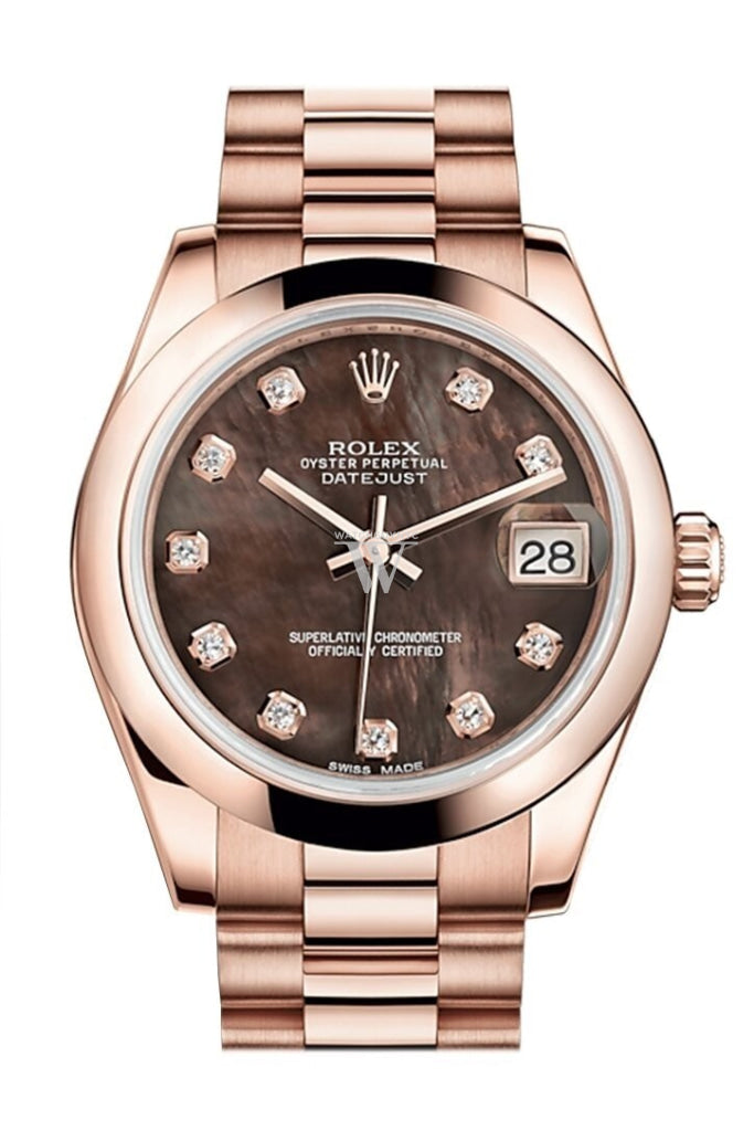 Rolex 178245 Datejust 31 Black Pearl Diamond Dial 18k Gold