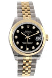 Rolex Datejust 31 Black Diamond Dial 18K Gold Two Tone Jubilee Ladies 178243 Watch