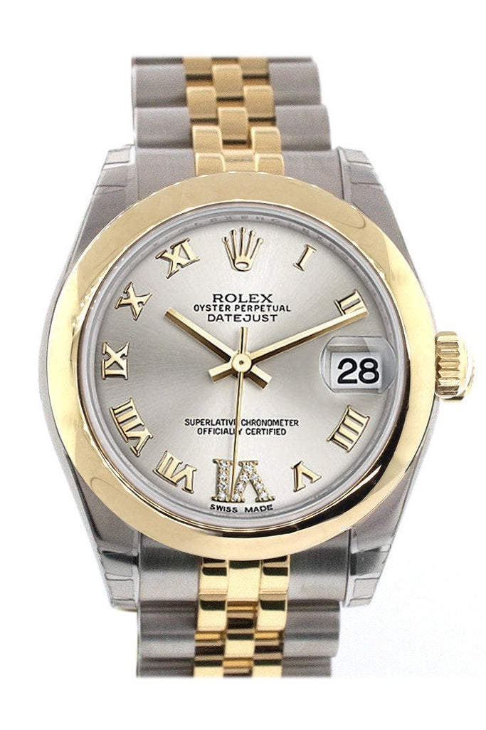 Rolex Datejust 31 Silver Roman Large Vi Diamond Dial 18K Gold Two Tone Jubilee Ladies 178243 / None