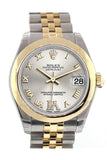 Rolex Datejust 31 Silver Roman Large Vi Diamond Dial 18K Gold Two Tone Jubilee Ladies 178243 / None