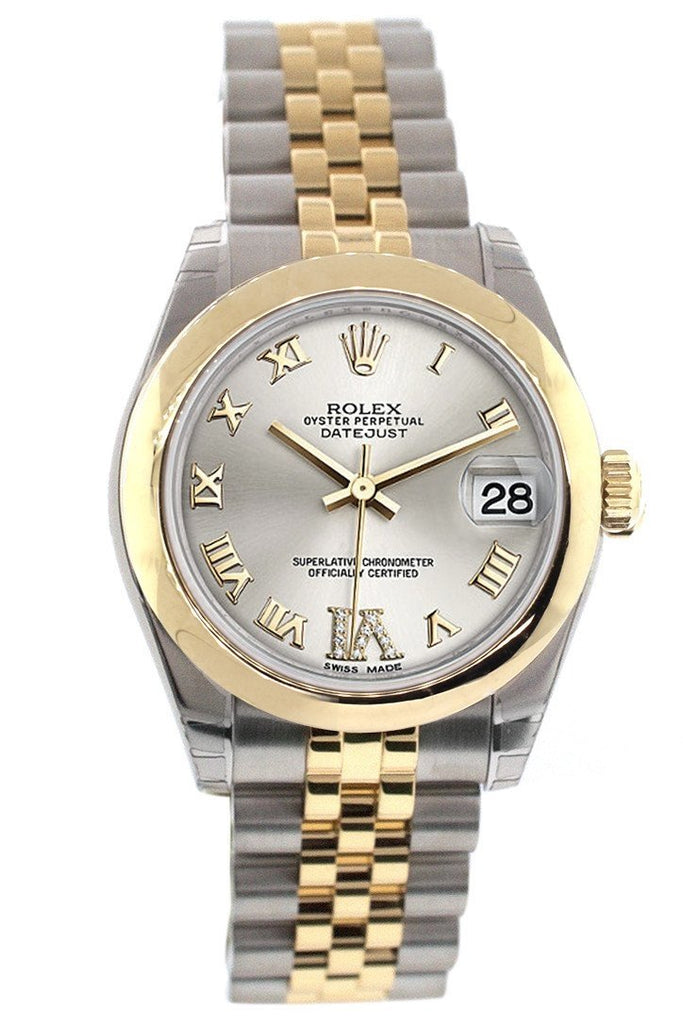 Rolex Datejust 31 Silver Roman Large Vi Diamond Dial 18K Gold Two Tone Jubilee Ladies 178243 Watch
