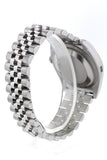 Rolex Datejust 36 Silver Floral Motif Dial 18K White Gold Diamond Bezel Jubilee Mens Watch 116244