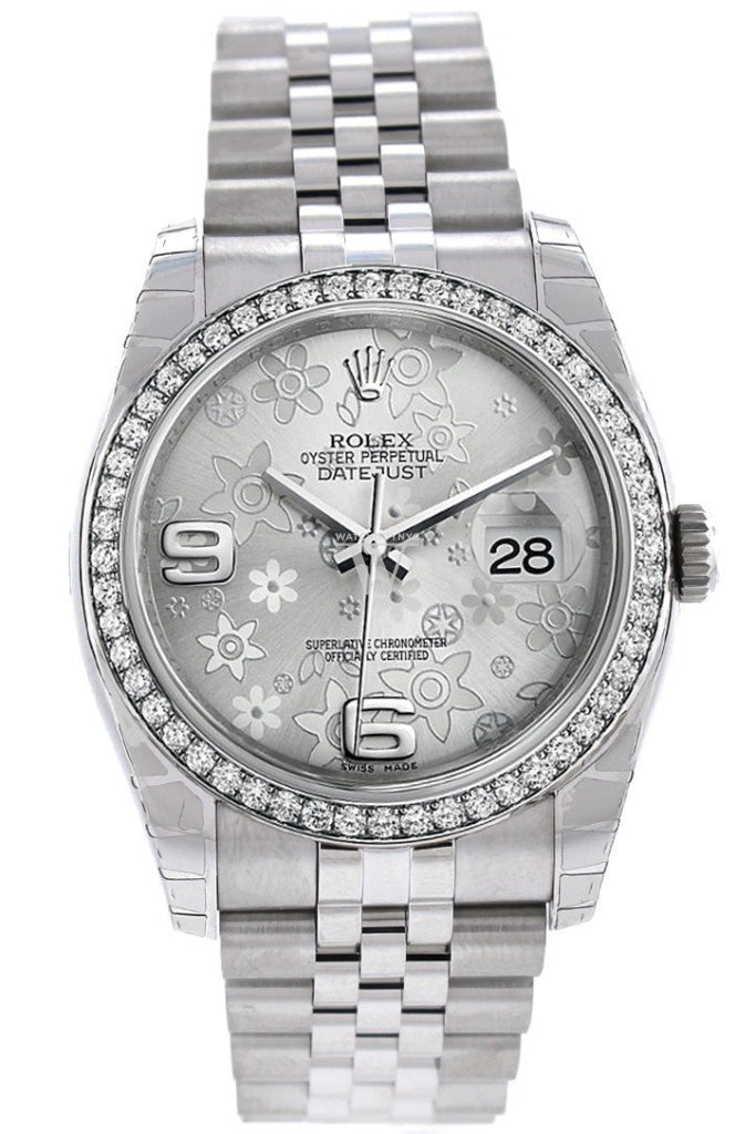 White gold rolex sales with diamond bezel