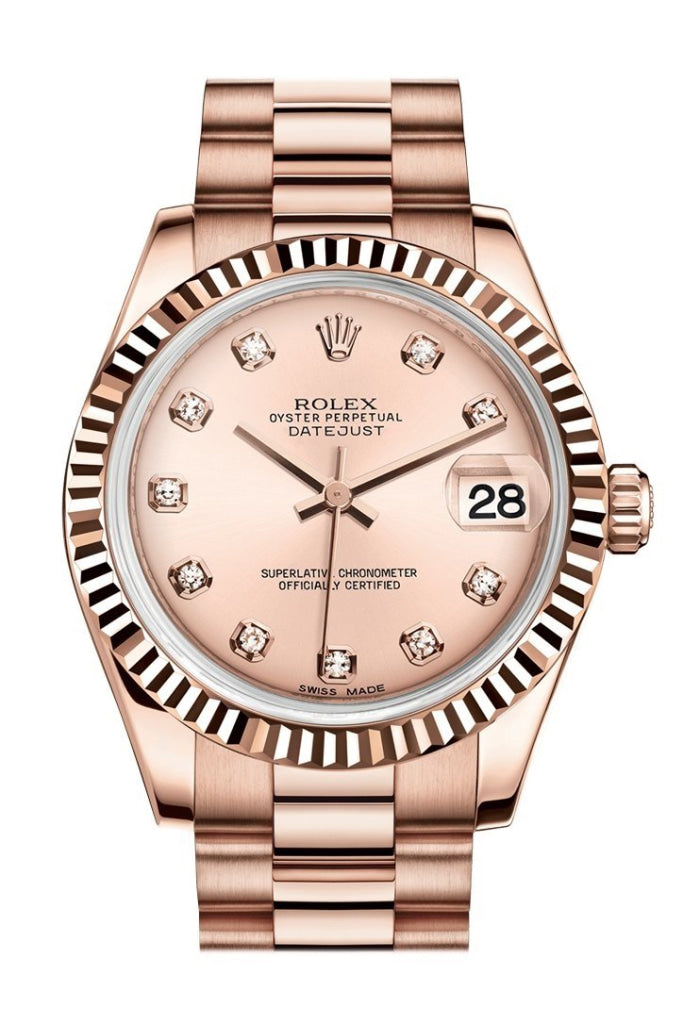 Rolex 178275 Datejust 31 Pink Diamond Dial 18k Everose Gold