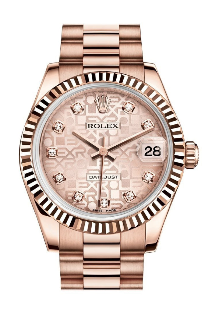 Rolex 178275 Datejust 31 Pink Diamond Dial 18k Everose Gold