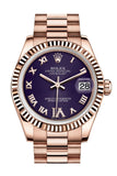 Rolex Datejust 31 Purple Large VI set with Diamond Dial Fluted Bezel 18K Everose Gold President Ladies Watch 178275