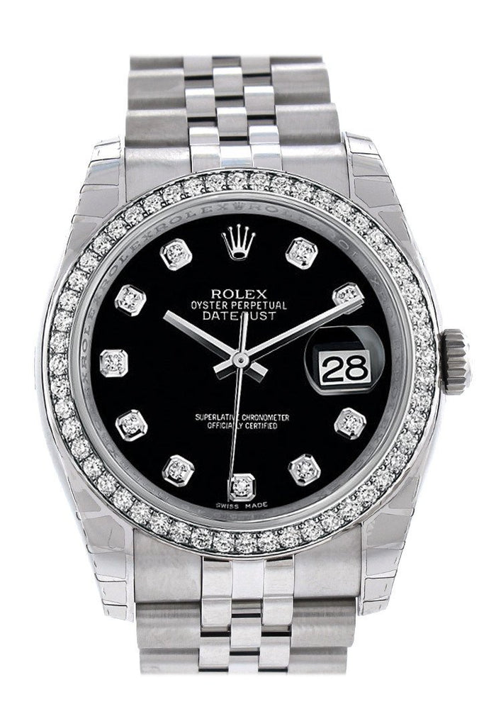 Rolex Datejust 36 Black Diamond Dial Men's Stainless Steel and