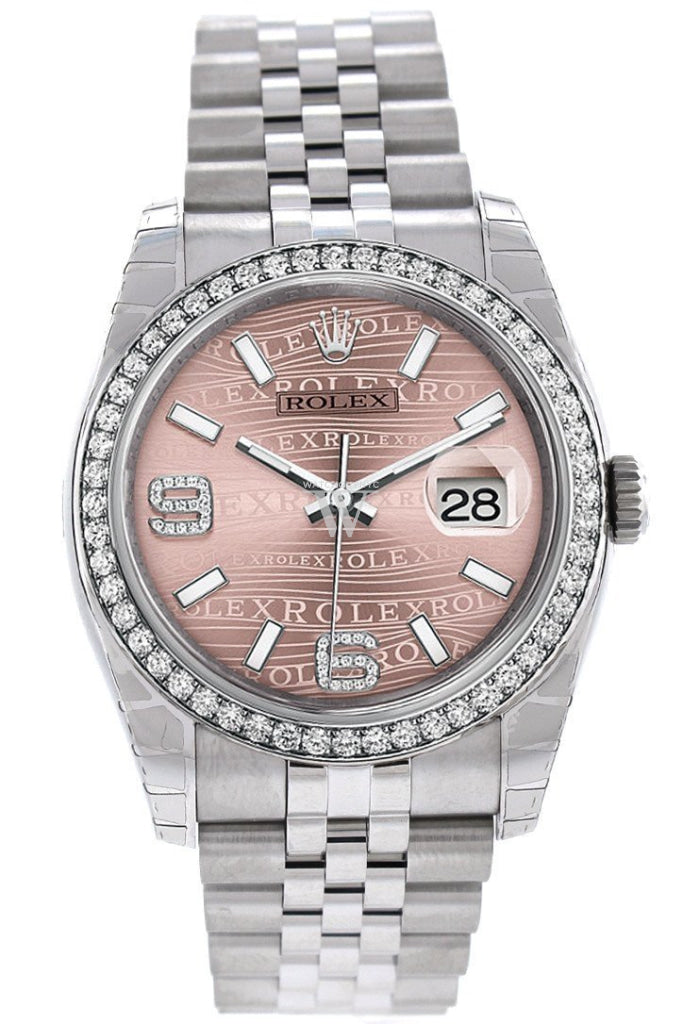 Rolex pink shop face diamond bezel