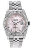Rolex Datejust 36 Pink Mother-Of-Pearl Set With Diamonds Dial 18K White Gold Diamond Bezel Jubilee