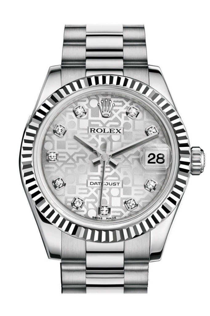Rolex datejust 18k white gold best sale