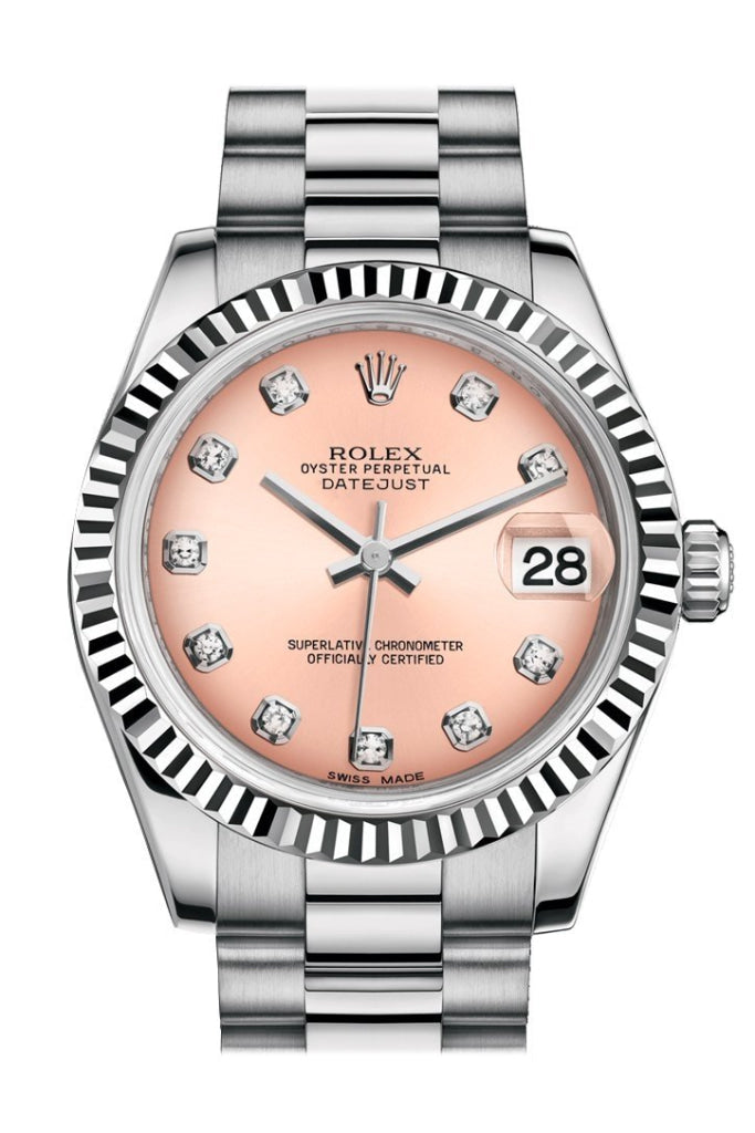 Rolex 178279 Datejust 31 Pink Diamond Dial 18k White Gold