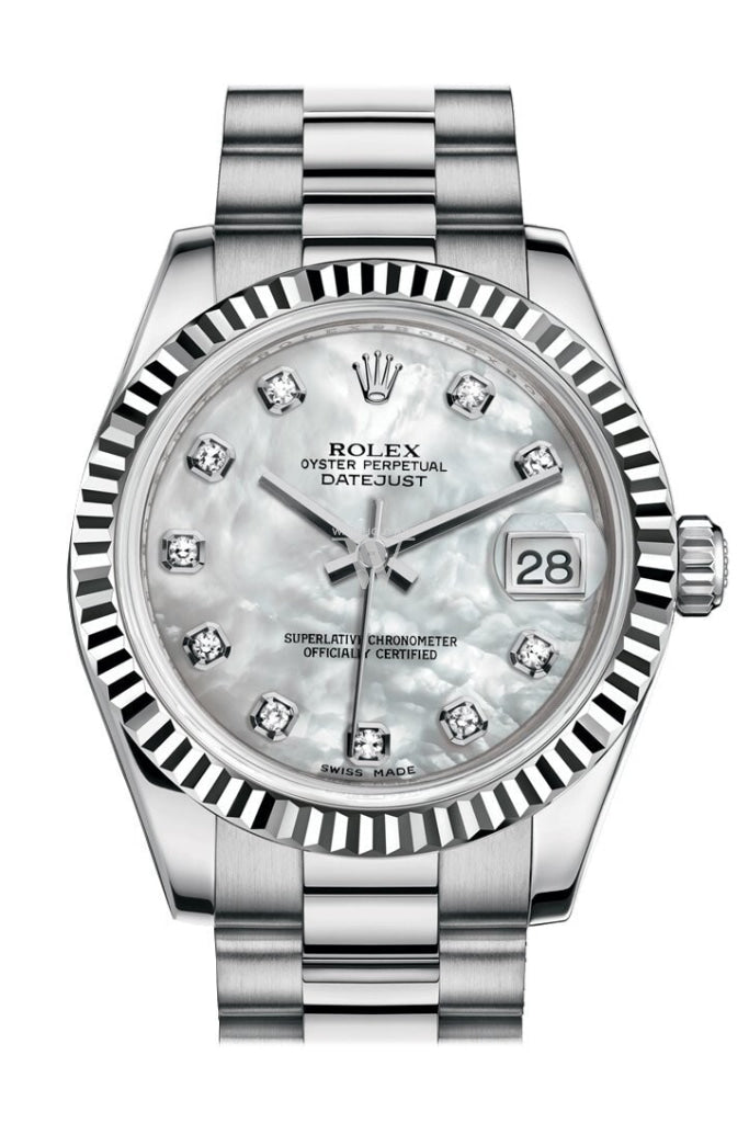 Rolex 178279 Datejust 31 mother of pearl Diamond Dial 18k White