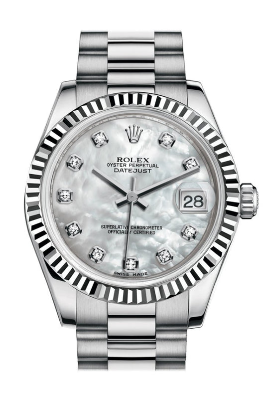 Rolex 178279 Datejust 31 mother of pearl Diamond Dial 18k White