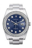 Rolex Datejust 36 Blue jubilee design set with Diamonds Dial 18k White Gold Diamond Bezel Men's Watch 116244