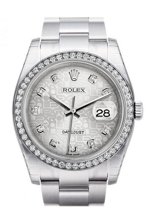 Rolex Datejust 36 Silver Jubilee Design Set With Diamonds Dial 18K White Gold Diamond Bezel Mens