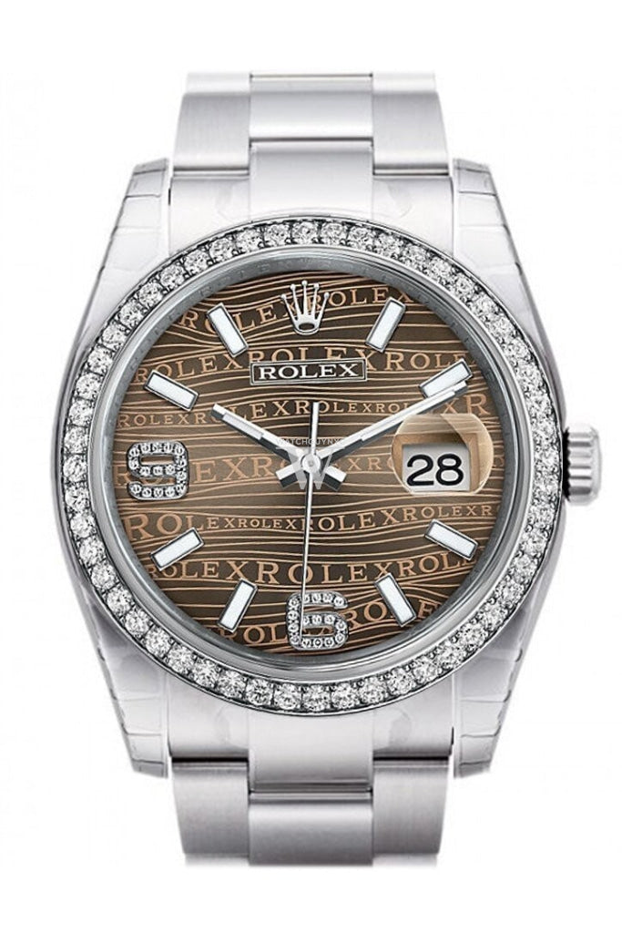 ROLEX 116244 Datejust 36 Bronze Diamond Ladies watch WatchGuyNYC