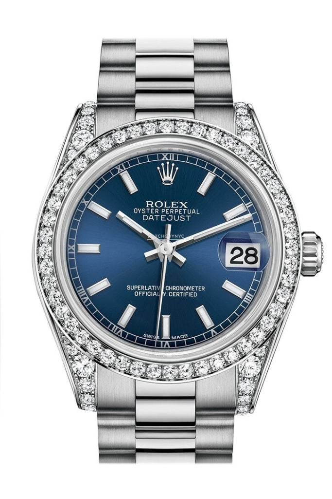 Rolex 178159 Datejust 31 Blue Dial Diamond Bezel Lug Dial 18k