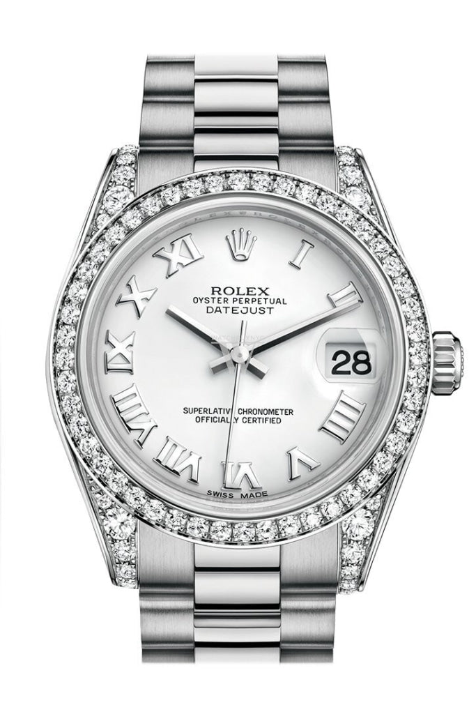 Rolex 178159 Datejust 31 White Dial Diamond Bezel Lug Dial 18k