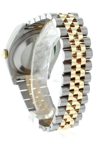Rolex Datejust 36 Green Floral Motif Dial 18K White Gold Diamond Bezel Jubilee Ladies Watch 116243