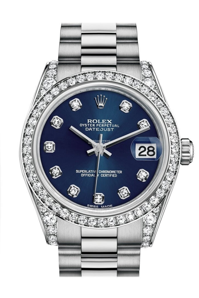 Rolex datejust blue dial diamond bezel discount