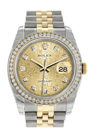 Rolex Datejust 36 Champagne Jubilee Design Set With Diamonds Dial 18K White Gold Diamond Bezel
