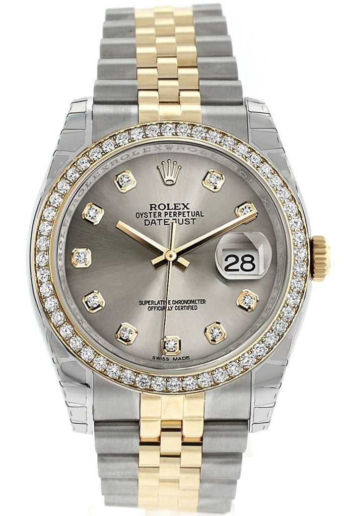 Rolex Datejust 36 Steel Set With Diamonds Dial 18K White Gold Diamond Bezel Jubilee Ladies Watch
