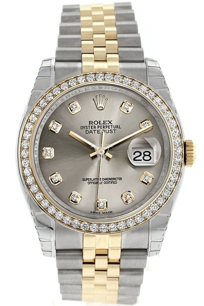 Rolex Datejust 36 Steel Set With Diamonds Dial 18K White Gold Diamond Bezel Jubilee Ladies Watch