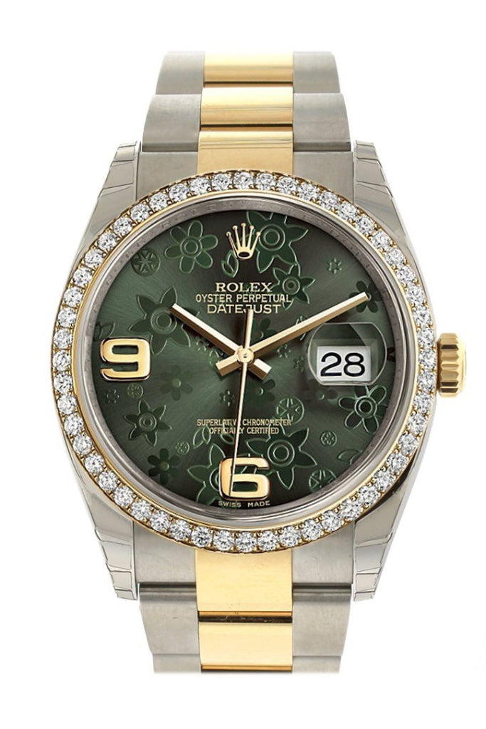 Rolex jubilee datejust green floral hotsell dial ladies automatic watch